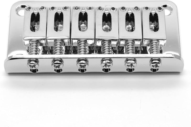 harpfeas 78mm Fixed Hardtail Bridge for 6 String Fender Strat Tele Electric Guitar (Chrome) - Image 2